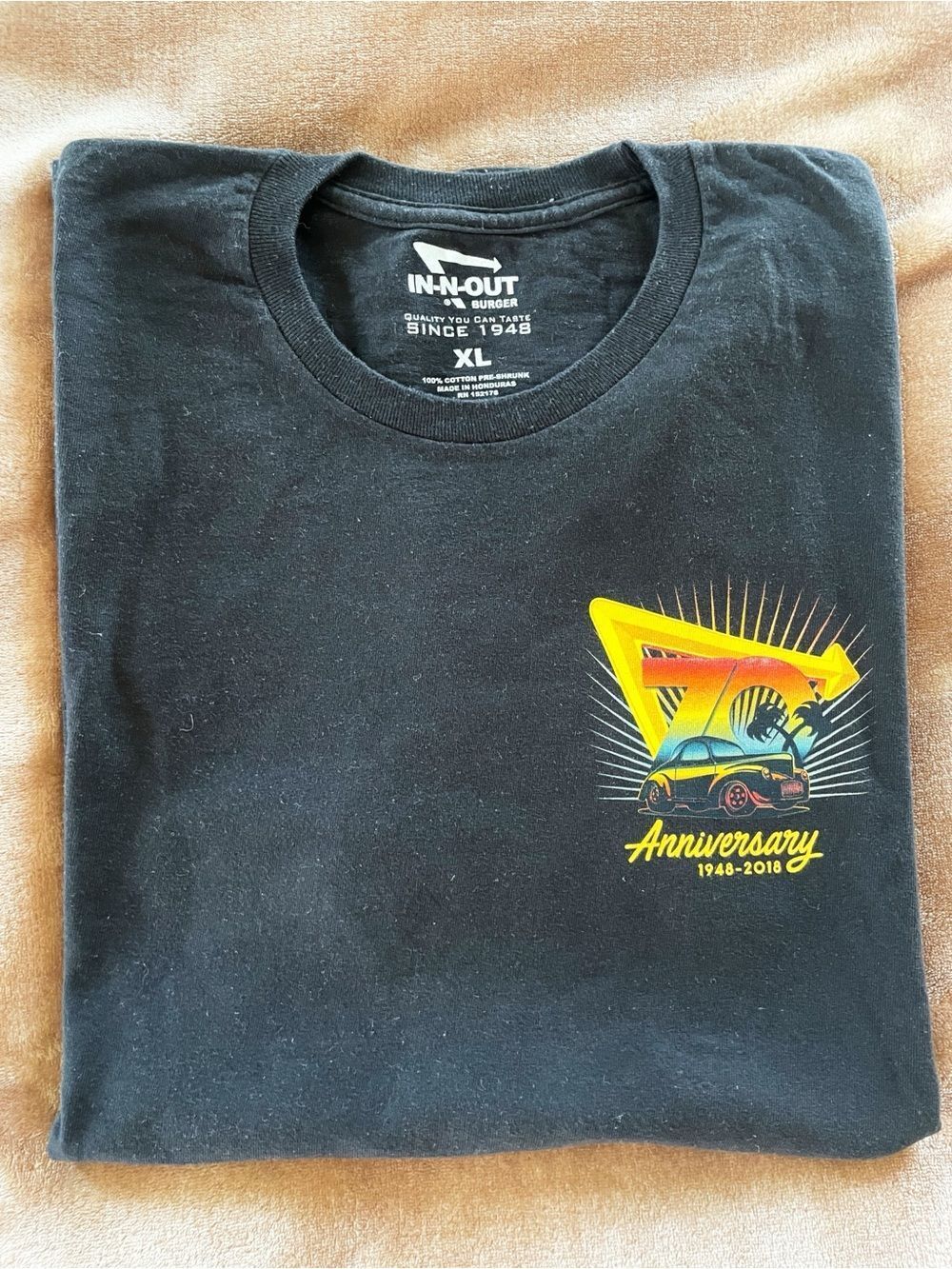 In-N-Out Burger Black 70th Anniversary Graphic T-Shirt Men’s Size XL